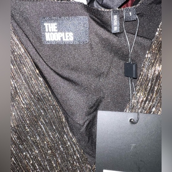 THE KOOPLES METALLIC BRONZE SHORT DRESS SIZE 1/Small NWT The Luxe dress - Picture 12 of 16
